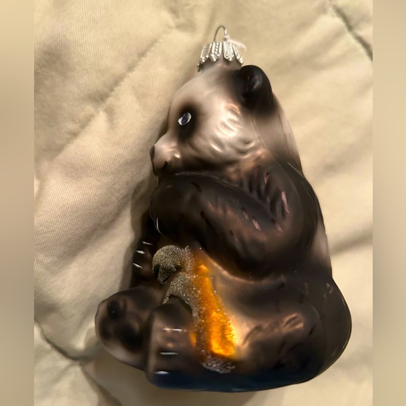 NWOT Rare, realistic German Panda Bear blown glass unique Christmas Ornament. - Picture 5 of 9